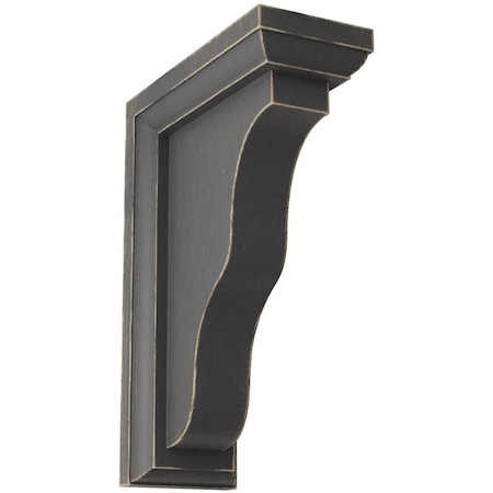 Ekena Millwork 2 1/4"W x 5"D x 7"H Hamilton Traditional Wood Vintage Decor Bracket, Black BKTWD02X05X07HABL